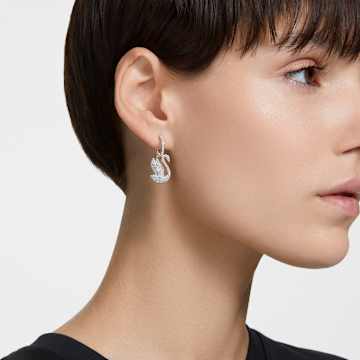 Swarovski Iconic Swan Drop-Ohrhänger, Schwan, Weiß, Rhodiniert - Swarovski, 5647545
