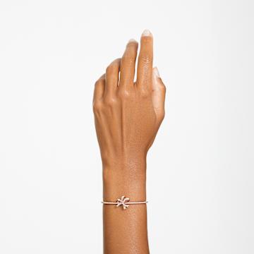 Bransoletka typu bangle Volta, Kokarda, Biała, Powłoka w odcieniu różowego złota - Swarovski, 5647565