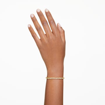 Matrix Tennis bracelet, Round cut, Small, Yellow, Gold-tone plated - Swarovski, 5648935