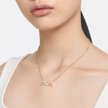 Mother’s Day Halskette, Herz, Weiß, Goldlegierungsschicht - Swarovski, 5649933