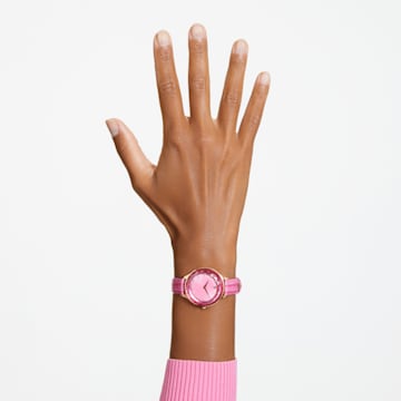 Ceas Octea Nova, Fabricat în Elveția, Curea din piele, Albastru, Roz, Finisaj în nuanță roz-aurie - Swarovski, 5650030