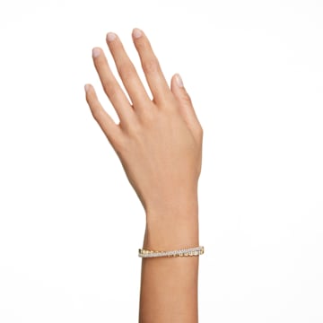 Bracelete Rota, Combinação de lapidações, Branca, Lacado a dourado - Swarovski, 5650352