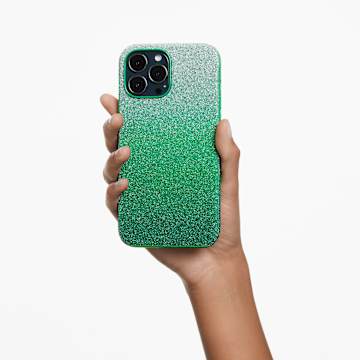 High smartphone case, iPhone® 13, Green - Swarovski, 5650675