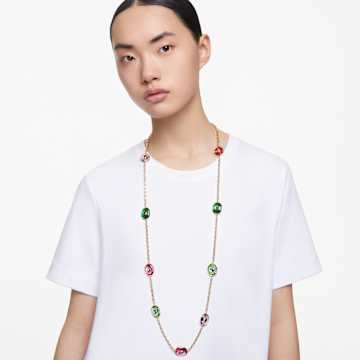 Colier Chroma, Tăietură octogonală, Multicolor, Placat cu auriu - Swarovski, 5651290