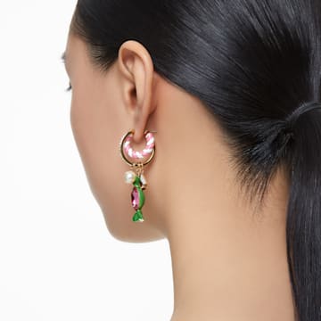 Dulcis hoop earrings, Candy, Multicolored, Gold-tone plated - Swarovski, 5652135