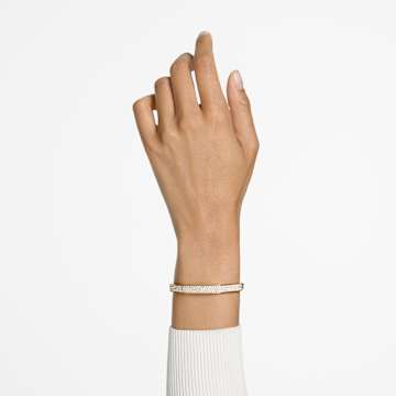 Dextera bangle, Octagon shape, White, Gold-tone plated - Swarovski, 5652336