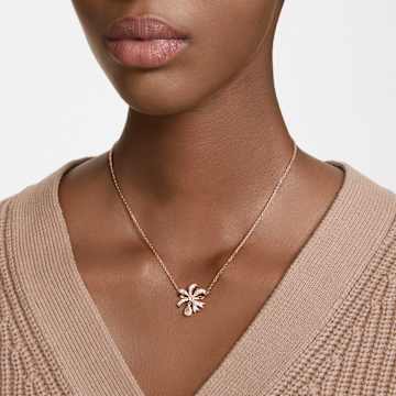 Colier Volta, Fundă, Mic, Alb, Placat cu nuanță roz-aurie - Swarovski, 5656741