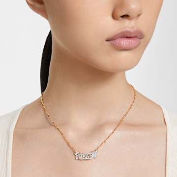 Volta Love necklace, White, Gold-tone plated - Swarovski, 5657725