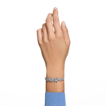 Lilia bracelet, Butterfly, Blue, Rhodium plated - Swarovski, 5662184