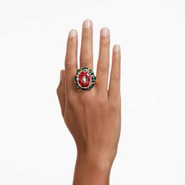 Chroma cocktail ring, Mixed cuts, Multicolored, Gold-tone plated - Swarovski, 5666205