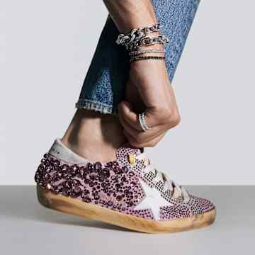 Sneakers Golden Goose Super-Star, Da donna, Rosa - Swarovski, 5672649