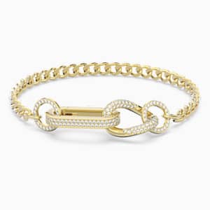 Dextera ブレスレット, パヴェ, ミックスリンク, ホワイト, ロジウム