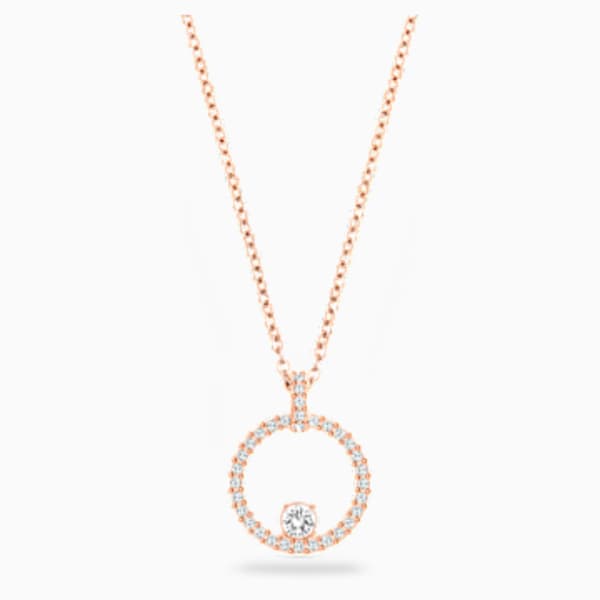 Creativity Circle Pendant White Rose Gold Tone Plated Swarovski Com