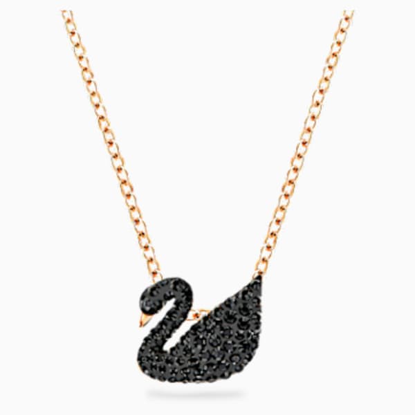 Swarovski Iconic Swan Kolye Ucu Siyah Pembe Altin Rengi Kaplama Swarovski Com