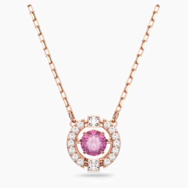 Attract Soul Kolye Pembe Rodyum Kaplama Swarovski Com