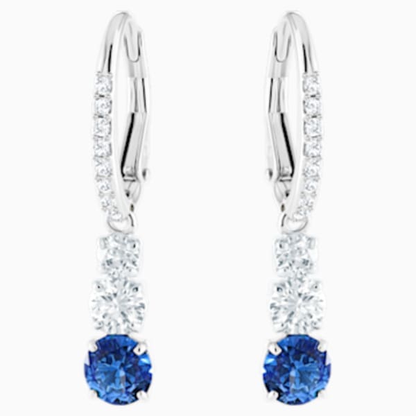 Attract Trilogy Round Pierced Earrings White Rhodium Plated Swarovski Com