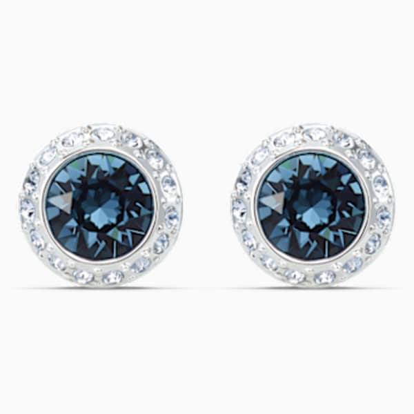 Angelic Stud Pierced Earrings Blue Rhodium Plated Swarovski Com