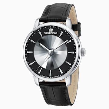 black leather strap watch for men