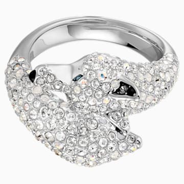 Polar Bestiary Wolf Cocktail Ring Multi Colored Rhodium Plated