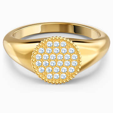 Ginger Muhur Yuzuk Beyaz Altin Rengi Kaplama Swarovski Com