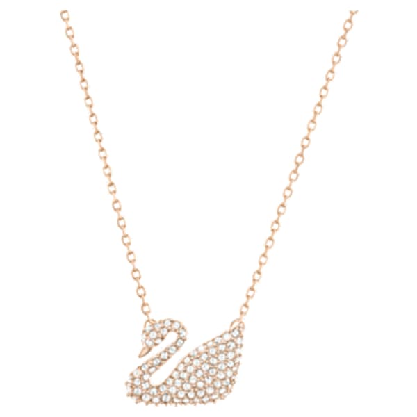 Swan Necklace White Rose Gold Tone Plated Swarovski Com - Swarovski Rose Gold Pendant Necklace