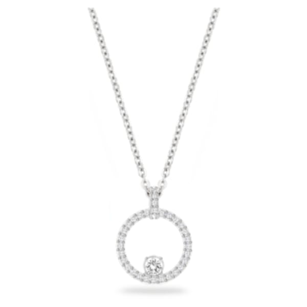 Deco Oval  Crystal Pendant  Gray Crystal Pave Disco Ball Bead Necklace