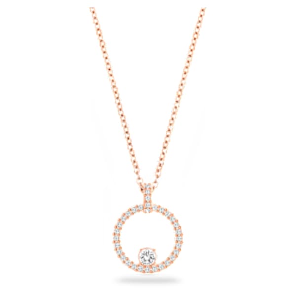 Creativity Circle Pendant White Rose Gold Tone Plated Swarovski Com - Swarovski Rose Gold Pendant Necklace