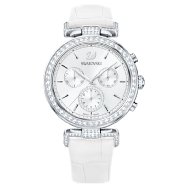 Era Journey Watch, Leather strap, White
