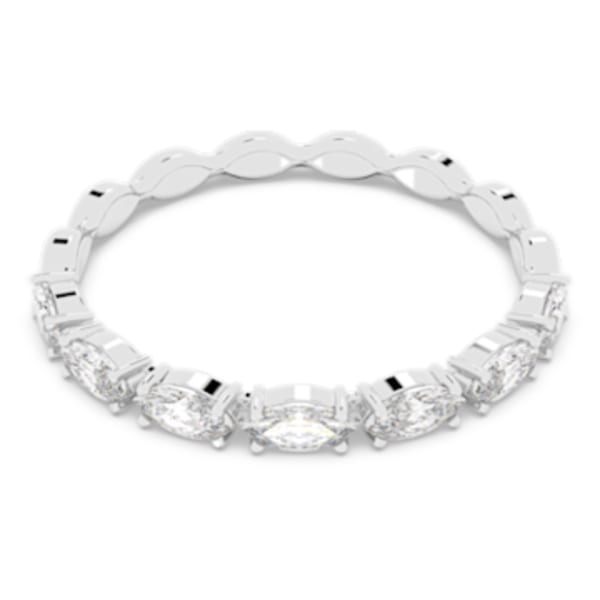 Vittore XL ring, Round cut, White, Rhodium plated | Swarovski.com