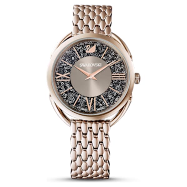Crystalline Glam watch, Metal bracelet, Rose gold tone, Rose-gold 
