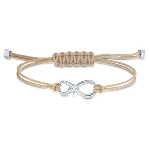 Swarovski Infinity Bracelet, Beige, Rhodium plated Swarovski Infinity Bracelet, Beige, Rhodium plated
