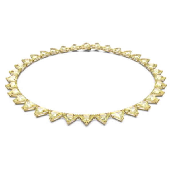 Millenia necklace, Square cut, Yellow, Gold-tone plated 