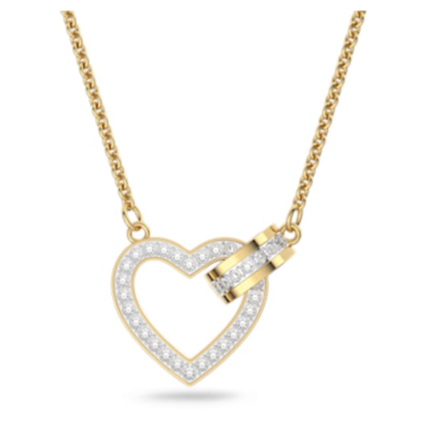 14k Yellow Gold Small Size Open Heart Pendant Created CZ Crystal 