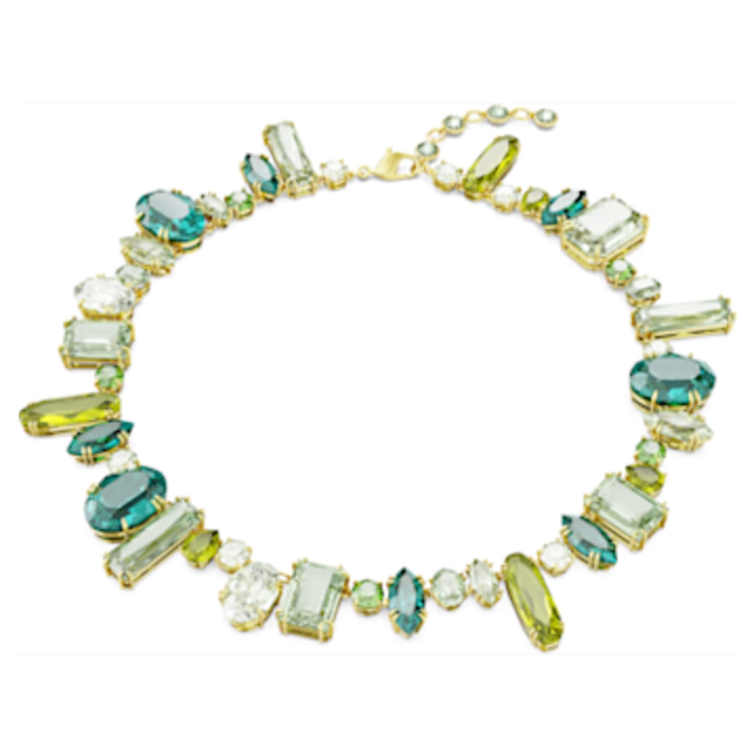 Gema necklace, Mixed cuts, Multicolored, Rhodium plated | Swarovski