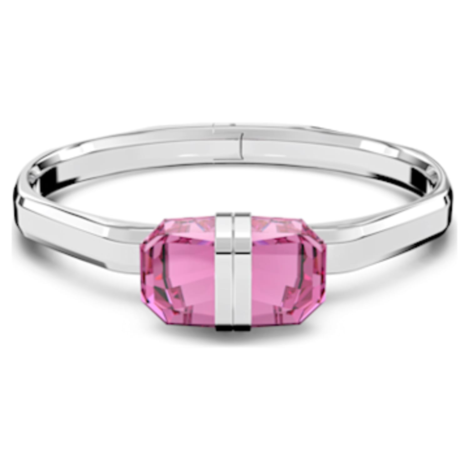 Lucent ring, Magnetic closure, Pink, Rhodium plated | Swarovski