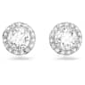 Angelic stud earrings, Round cut, White, Rhodium plated - Swarovski, 1081942