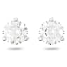 Solitaire stud earrings, Round cut, White, Rhodium plated - Swarovski, 1800046