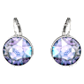 Długie kolczyki Bella, Szlif okrągły, Fioletowe, Powłoka z rodu - Swarovski, 5030703