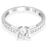 Attract 戒指, 圓形切割, 密鑲, 白色, 鍍白金色 - Swarovski, 5032922