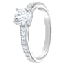 Attract 戒指, 圓形切割, 密鑲, 白色, 鍍白金色 - Swarovski, 5032922
