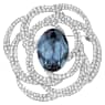 เข็มกลัด Barret, ฟ้า, เคลือบโรเดียม - Swarovski, 5122715