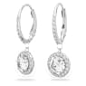 Angelic drop earrings, Round cut, White, Rhodium plated - Swarovski, 5142721