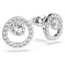 Constella stud earrings, White, Rhodium plated - Swarovski, 5201707