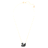 Swan pendant, Swan, Black, Rose gold-tone plated - Swarovski, 5204134
