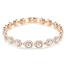 Angelic Tennis bracelet, Round cut, Pavé, Medium, White, Rose gold-tone plated - Swarovski, 5240513