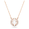 Swarovski Sparkling Dance necklace, Round cut, White, Rose gold-tone plated - Swarovski, 5272364