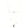 Symbolica necklace, Set (2), Moon and star, Black, Rose gold-tone plated - Swarovski, 5273290