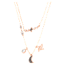 Symbolica necklace, Set (2), Moon and star, Black, Rose gold-tone plated - Swarovski, 5273290