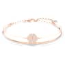 Brățară fixă Ginger, Albă, Placat cu nuanță roz-aurie - Swarovski, 5274892