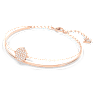 Brățară fixă Ginger, Albă, Placat cu nuanță roz-aurie - Swarovski, 5274892